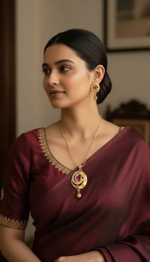 Gold_Plated_Oval_Crescent_Ruby_&_AD_Pendant_Set_with_Earrings_for_Women