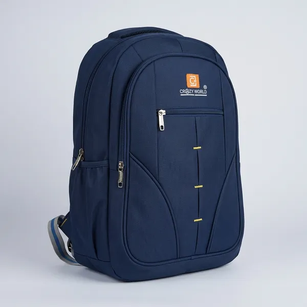 Navy_Blue_Polyester_Multi-Compartment_Laptop_Backpack_For_Unisex