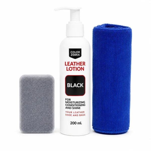 Leather_Lotion_for_Shoes,_Bags_and_Jackets,_200ml,_with_Applicator_Foam_and_Microfiber_Cloth,_Restores_Shine,_Black