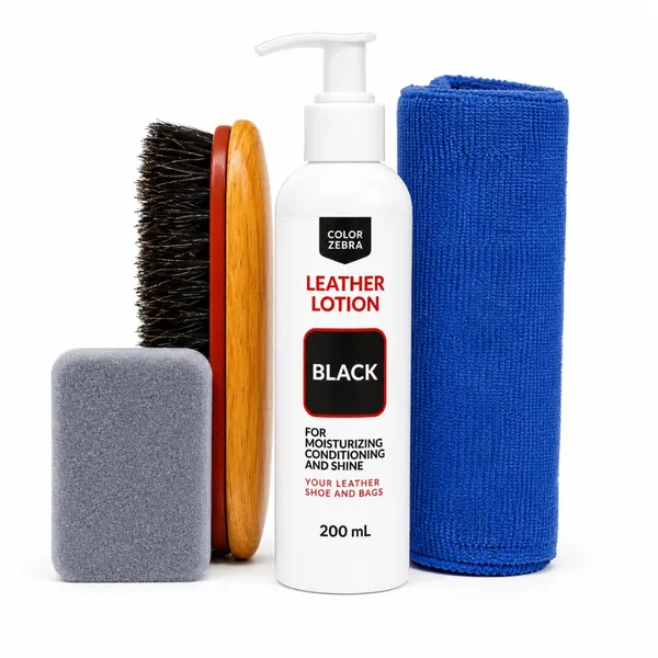Leather_Care_Kit_for_Shoes,_Bags_&_Jackets,_200ml_Lotion_with_Horse_Hair_Brush,_Applicator_Foam_&_Microfiber_Cloth,_Black