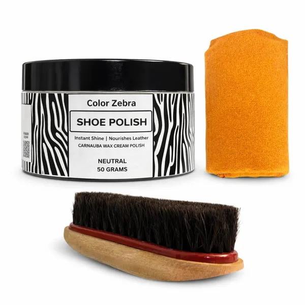 Color_Zebra_Shoe_Polish_Kit_Neutral_Cream_Polish_With_Brush_And_Cloth_(50_Gram)
