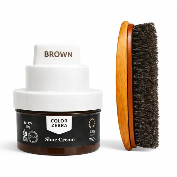 Shoe_Polish_Cream_With_Silicon_Oil_And_Leather_Conditioner_(50_Gram)_and_Shoe_Brush_(Brown)