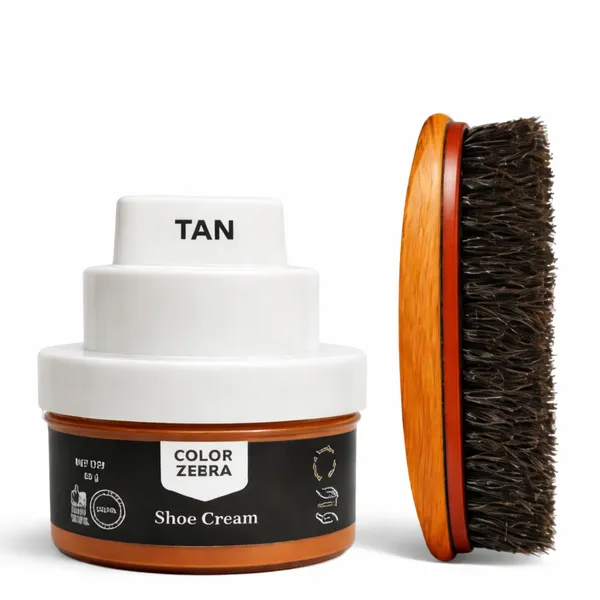 Shoe_Polish_Cream_(50_gram)_With_Silicon_Oil_And_Leather_Conditioner_and_Sheo_Brush_(Tan)