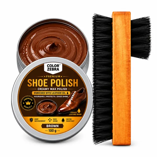 Color_Zebra_Premium_Brown_Shoe_Polish_100g_with_5_Inch_Double-Sided_Shoe_Shine_Brush_|_Creamy_Wax_Polish_Enriched_with_Leather_Oil_|_Apply,_Buff_&_Shine_|_Leather_Shoe_Care_Kit