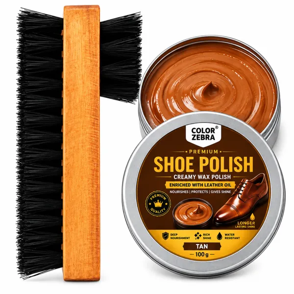 Color_Zebra_Premium_Tan_Shoe_Polish_100g_with_5_Inch_Double-Sided_Shoe_Shine_Brush_|_Creamy_Wax_Polish_Enriched_with_Leather_Oil_|_Apply,_Buff_&_Shine_|_Leather_Shoe_Care_Kit