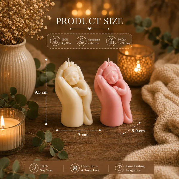 Frendora_Mother_Holding_Baby_Candle_|_Handmade_Soy_Wax_Decorative_Candle_for_Home_Décor_&_Gifts