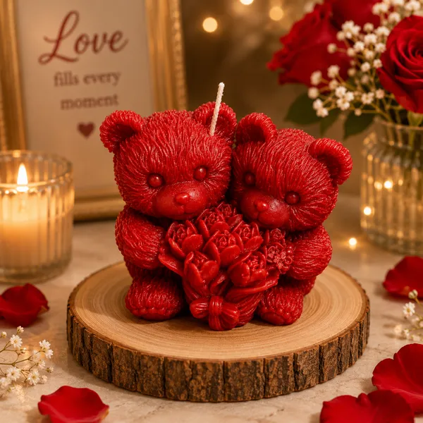 Frendora_Romantic_Teddy_Bear_Couple_Candle_with_Rose_Bouquet_–_Handmade_Decorative_Soy_Wax_Candle_for_Home_Décor_&_Gifts