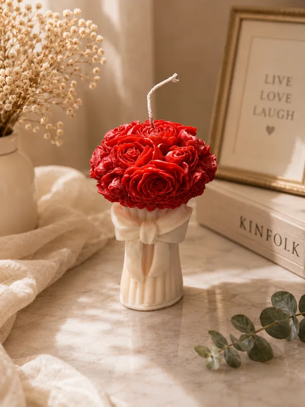 Frendora_Rose_Romace_Bouquet_Candle