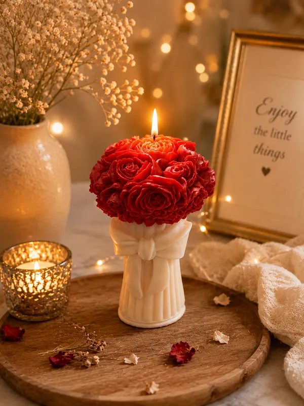 Frendora_Rose_Romace_Bouquet_Candle