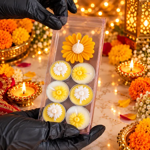 Tea_Light_Candles_set_6_&_1_Daisy_candle_set
