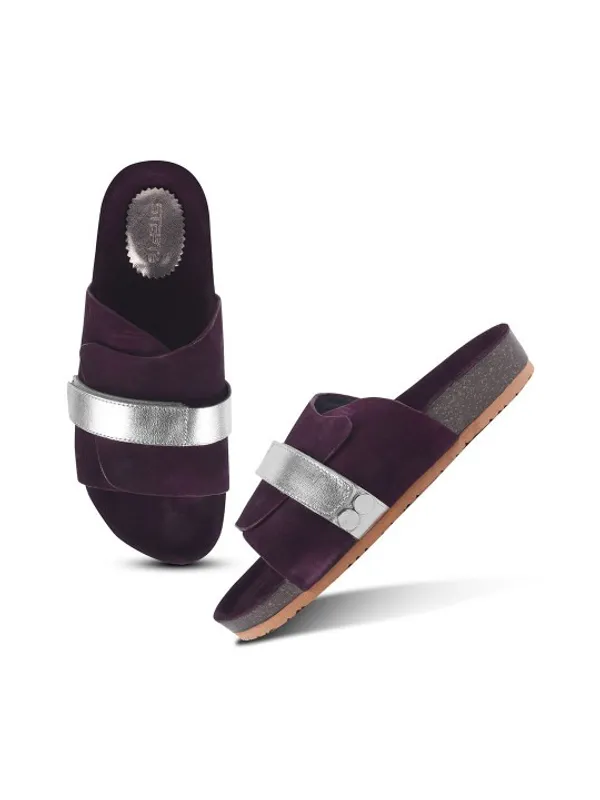 Maroon_Suede_Flats_For_Women