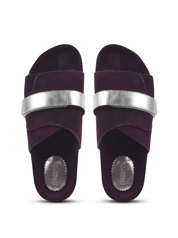 Maroon_Suede_Flats_For_Women