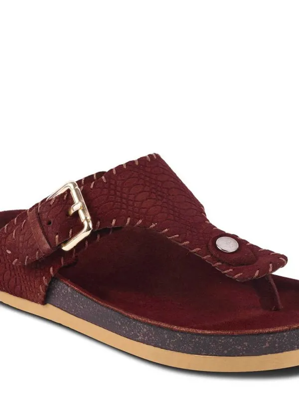 Maroon_Suede_Flats_For_Women