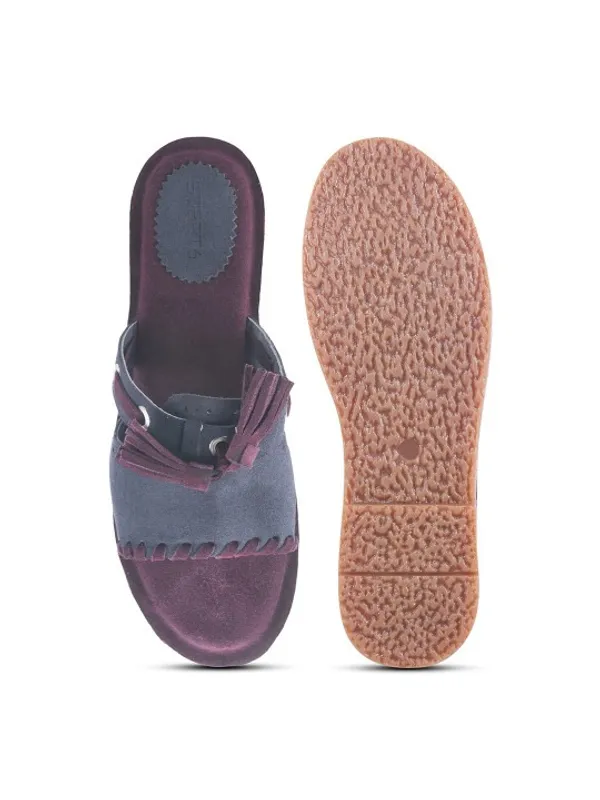 Maroon_Suede_Flats_For_Women