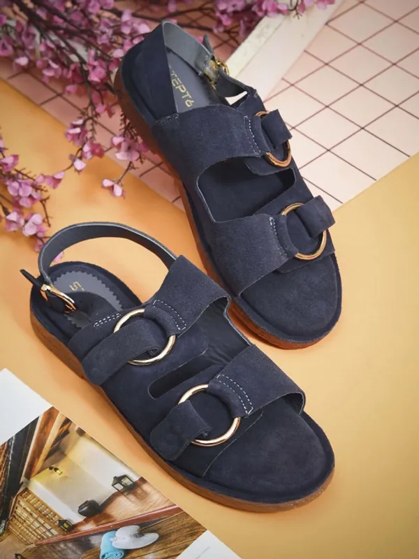 Blue_Suede_Flats_For_Women