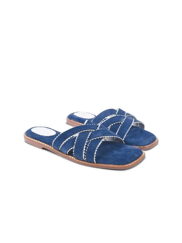 Blue_Suede_Flats_For_Women