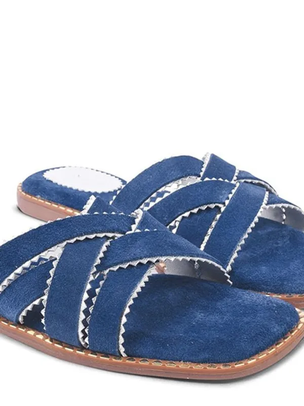 Blue_Suede_Flats_For_Women