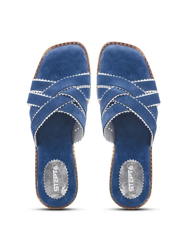 Blue_Suede_Flats_For_Women