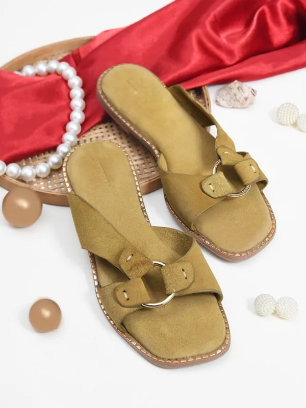 Yellow_Suede_Flats_For_Women
