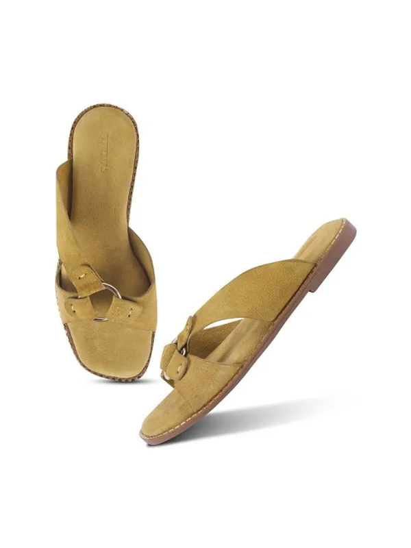 Yellow_Suede_Flats_For_Women