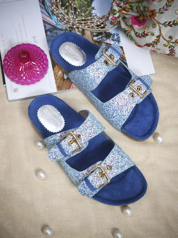 Blue_Suede_Flats_For_Women