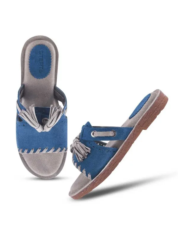 Blue_Suede_Flats_For_Women