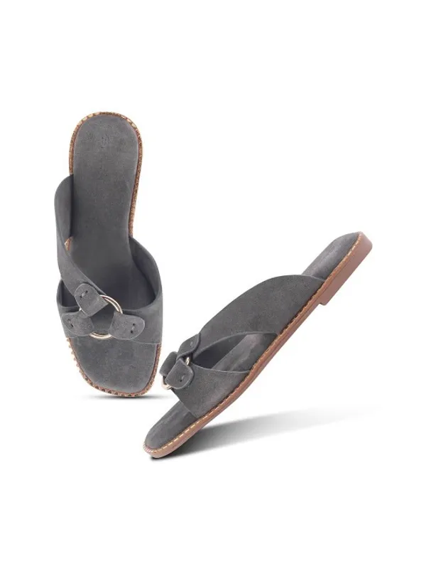 Grey_Suede_Flats_For_Women