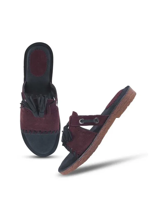 Blue_And_Brown_Suede_Flats_For_Women
