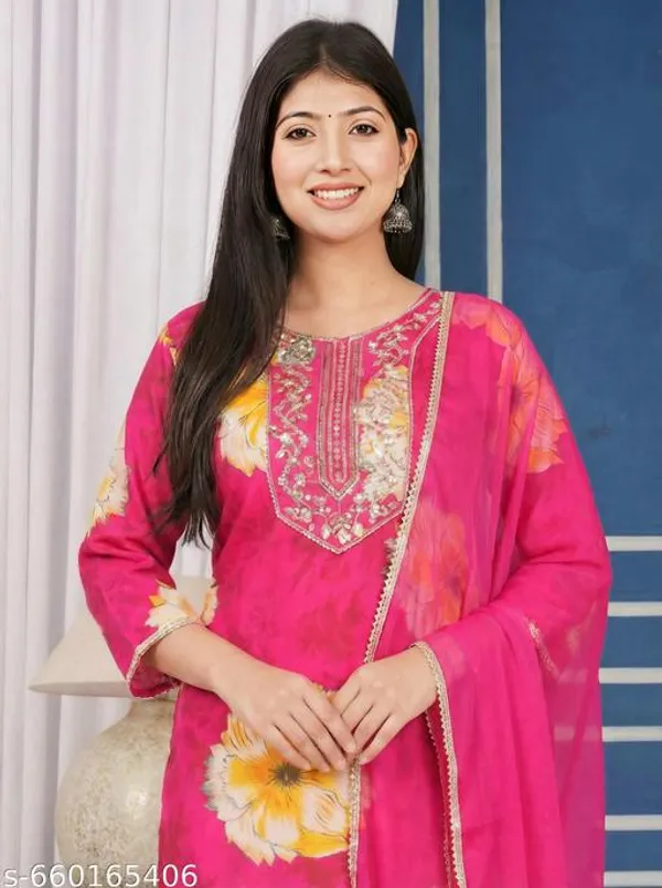 Pink_Floral_Print_Kurta_And_Pant_Set_With_Dupatta_For_Women_Combo_Set_Pack_Of_2