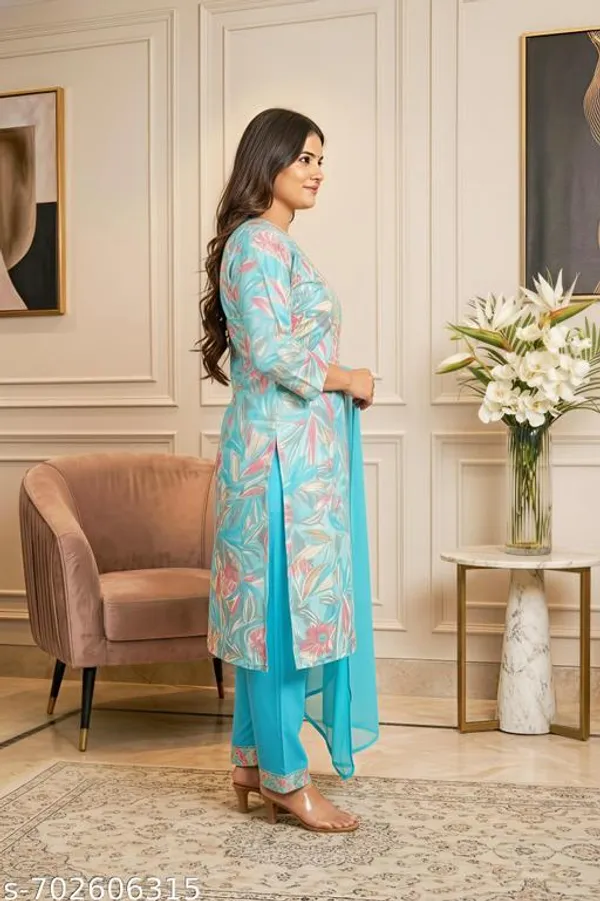 Blue_And_Pink_Floral_Print_Straight_Kurta_With_Pants_Dupatta_Combo_Set_Pack_Of_2