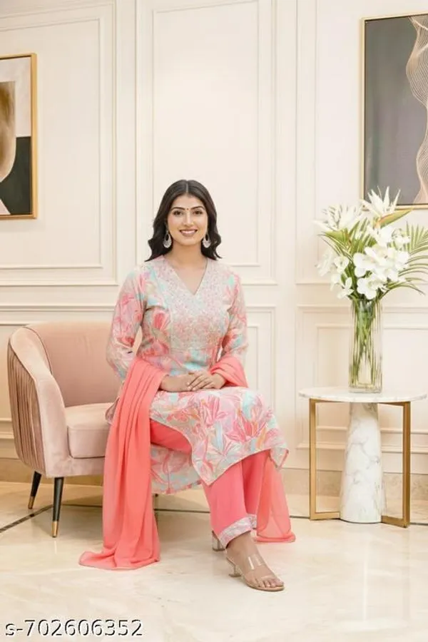 Blue_And_Pink_Floral_Print_Straight_Kurta_With_Pants_Dupatta_Combo_Set_Pack_Of_2