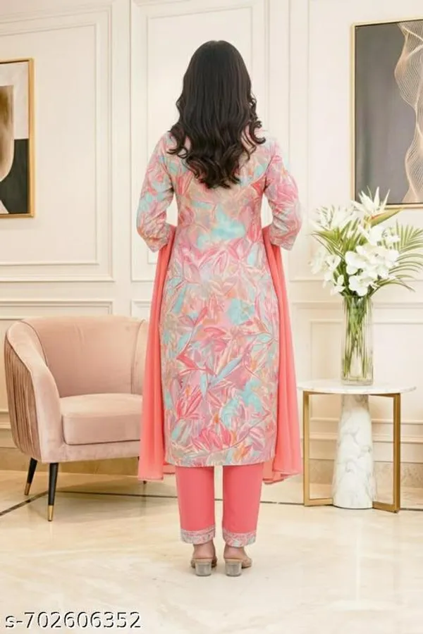 Blue_And_Pink_Floral_Print_Straight_Kurta_With_Pants_Dupatta_Combo_Set_Pack_Of_2