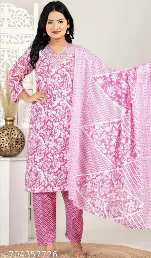 Multicolor_Cotton_Kurta_Set_With_Dupatta_For_Women_Combo_Set_Pack_Of_2