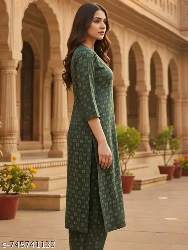 Grey_And_Green_Kurta_Pant_Set_With_Dupatta_Set_Combo_Set_For_Women_Pack_Of_2