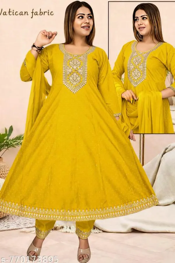 Multicolor_Embroidered_Anarkali_Kurta_Pant_Set_With_Dupatta_Ethnic_Wear_Set_For_Women