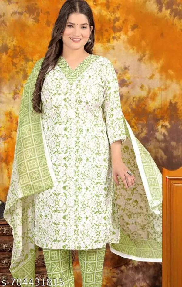 Green_&_Pink_Anarkali_Kurti_With_Dupatta_Set_For_Women_Combo_Set_Pack_Of_2