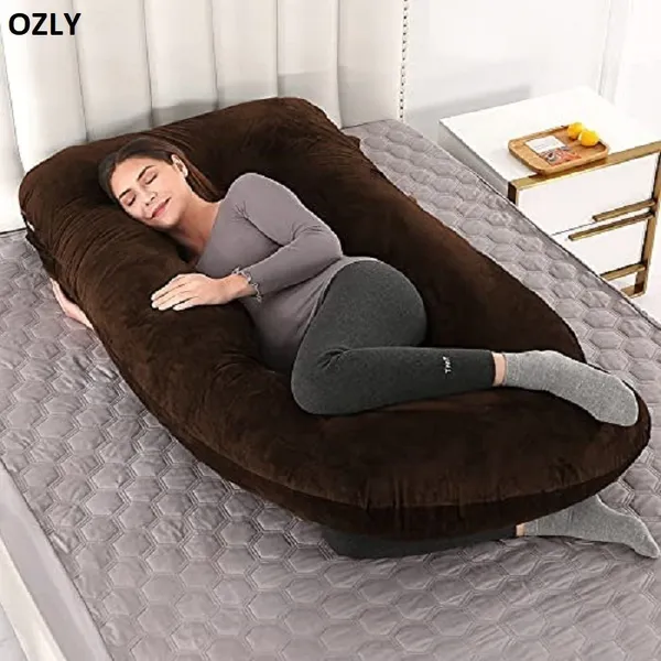 56_Inches_Full_Body_Pillow_Maternity_Pillow_For_Pregnant_Women_And_Comfort_J_Shaped_Pillow_With_Removable_Washable_Velvet_Cover