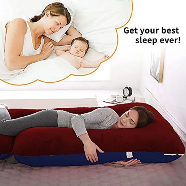 Dark_Blue_And_Maroon_Pregnancy_Pillow_J_Shape
