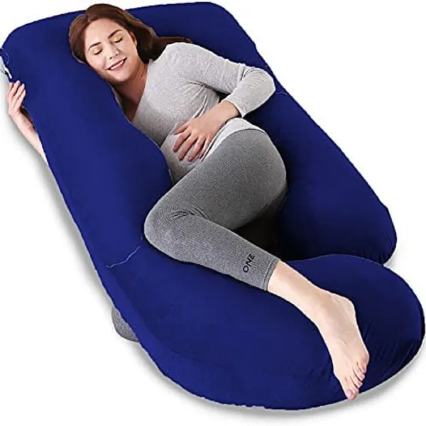 J_Shape_Polyester_Fibre_Solid_Pregnancy_Pillow_Pack_Of_1