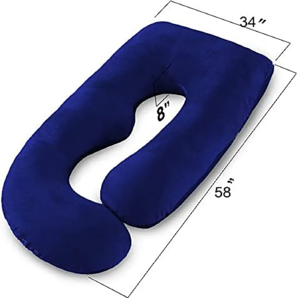 J_Shape_Polyester_Fibre_Solid_Pregnancy_Pillow_Pack_Of_1