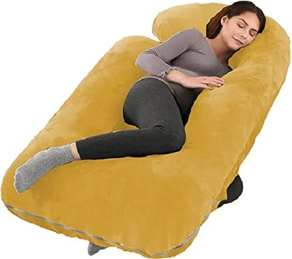 56_Inches_Full_Body_Pillow_Maternity_Pillow_For_Pregnant_Women_And_Comfort_J_Shaped_Pillow_With_Removable_Washable_Velvet_Cover