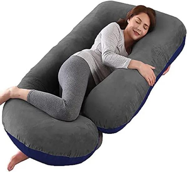 Grey_Dark_Blue_Pregnancy_Pillow_J_Shape