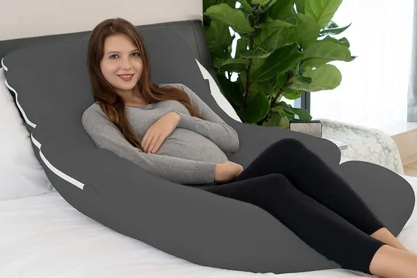Grey_Polyester_Fibre_Pregnancy_Pillow