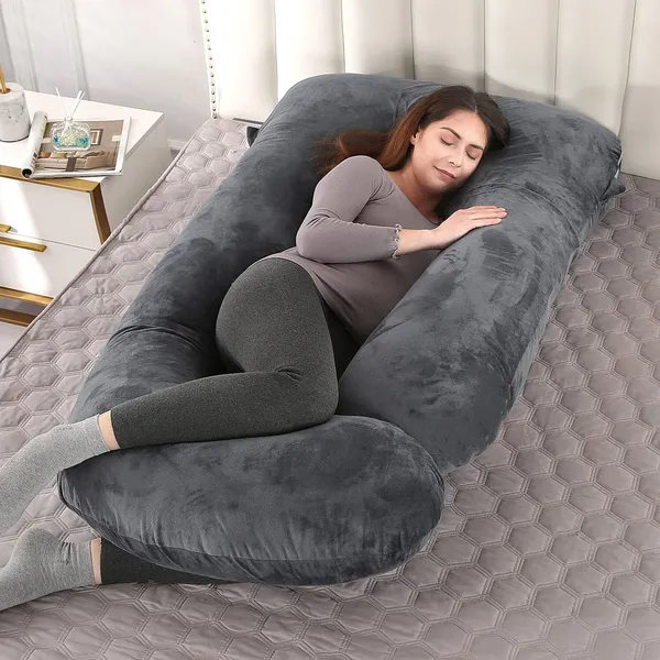 J_Shape_Microfiber_Solid_Pregnancy_Pillow