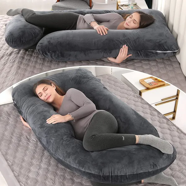 J_Shape_Microfiber_Solid_Pregnancy_Pillow
