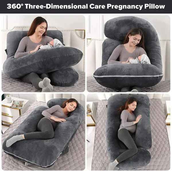 J_Shape_Microfiber_Solid_Pregnancy_Pillow