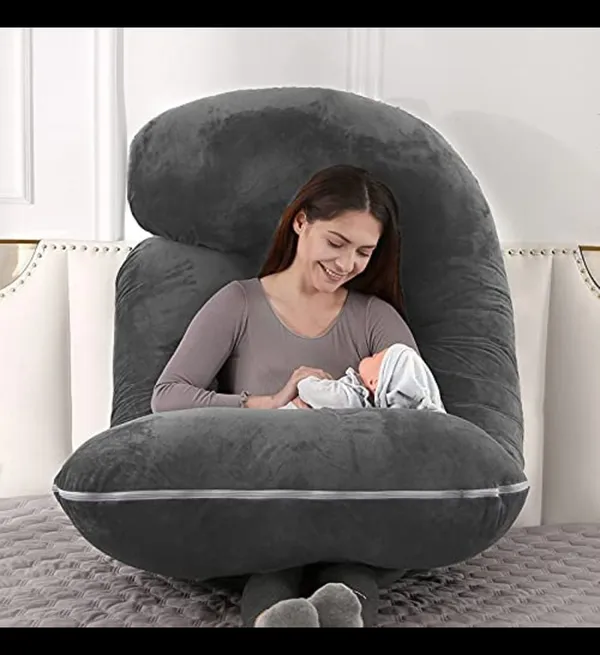 J_Shape_Microfiber_Solid_Pregnancy_Pillow