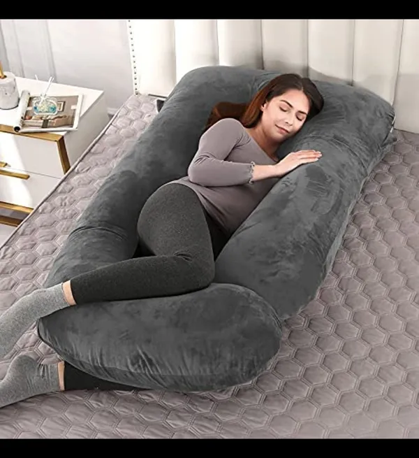 J_Shape_Microfiber_Solid_Pregnancy_Pillow