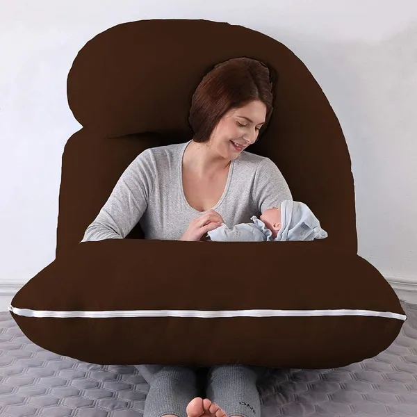 Microfiber_Solid_Pregnancy_Pillow_Pack_Of_1_Brown