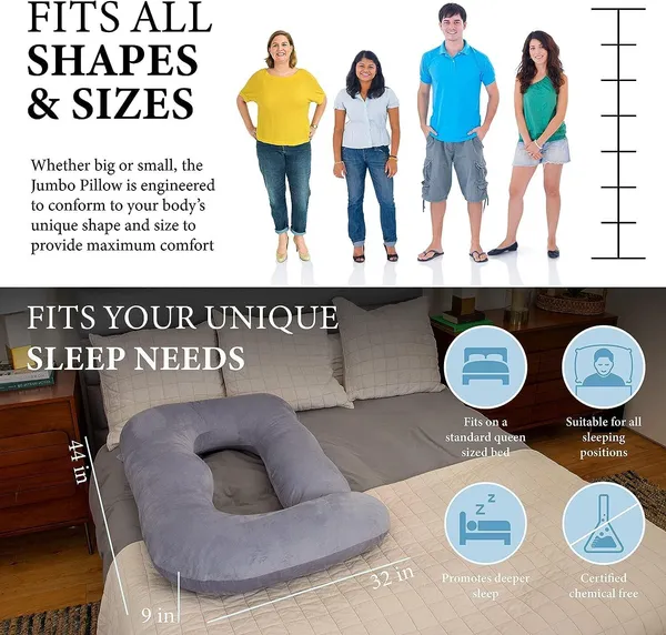 Microfiber_Solid_Pregnancy_Pillow_Pack_Of_1_Grey